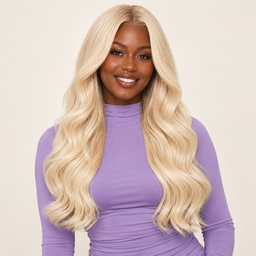 613 Blonde Lace Frontal Wig | 13x4 Transparent Lace | Body Wave — front view